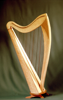 32 String Celtic Style Harp in birdseye maple and cherry