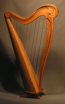 36 String French Style Harp with Curved Pillar