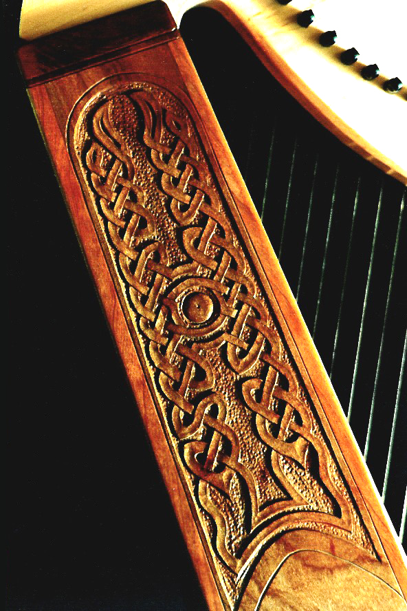 Knotwork Carving on Harp Side
